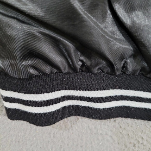 North & Acrux Jacket Mens Medium Black Satin Jets‎ Windbreaker Retro Style - Picture 11 of 12